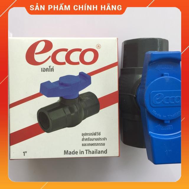 Van khoá nước 2 đầu ren trong phi 34 ECCO nhập khẩu từ Thái Lan