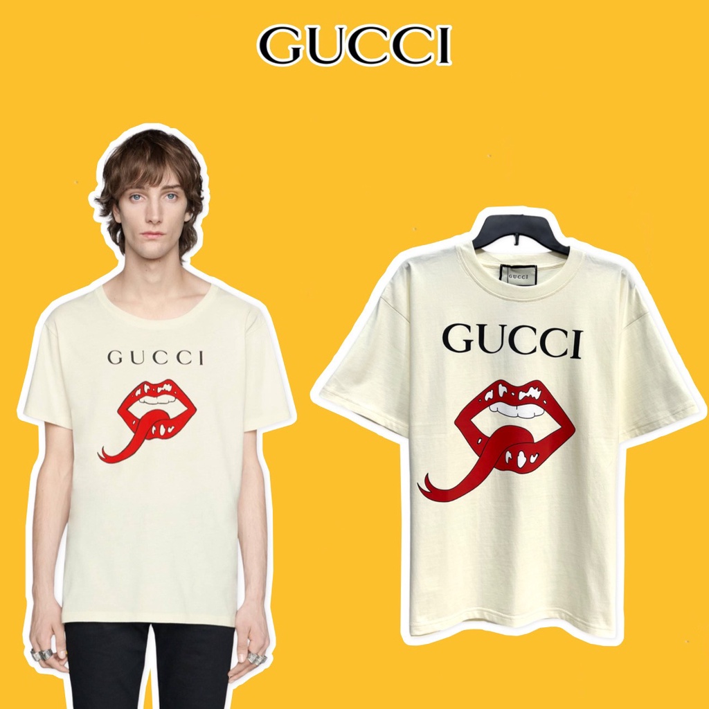 - Tee Gu.cci Lips cao cấp full tag túi, áo thun GU.CCI