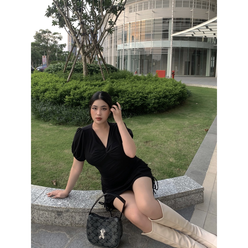 Áo thun nhún tay xoắn ngực BIGSIZE (55kg đến 95kg) - 22YAP02 - [BU Bigsize Young]