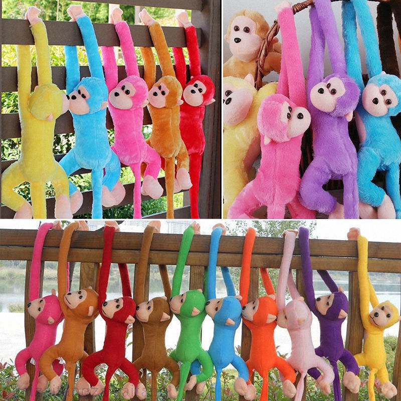 Khỉ nhồi bông tay dài mềm mại nhiều màu dễ thương cho bé