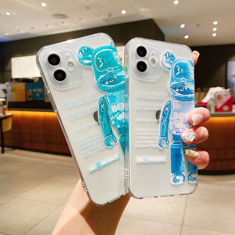 Ốp lưng iphone silicon chống sốc ốp iphone có bảo vệ camera 1 nửa gấu Be@rBrick 6/6plus/7plus/8/x/xsmax/12promax- W02