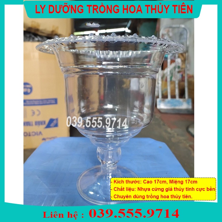 LY NHỰA GIẢ THỦY TINH - LY TRỒNG THỦY TIÊN TRONG SUỐT ĐẸP, BỀN
