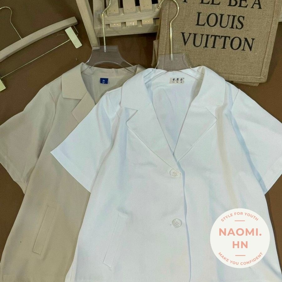 Blazer ngắn tay mặc hè chất thích form croptop rộng Hàn Quốc túi chéo. Áo cổ vest croptop cộc tay túi chéo nhiều màu | BigBuy360 - bigbuy360.vn