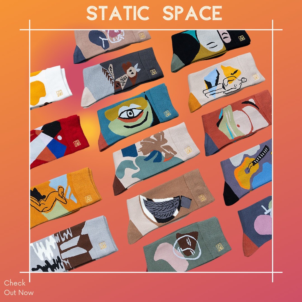 TẤT VỚ CAO CỔ NAM NỮ HỌA TIẾT FREESIZE - STATIC SPACE
