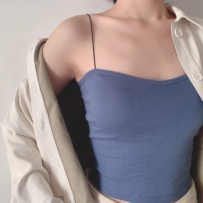 Áo bra sợi bún có mút ngực cho ngày hè mặc kèm vest blazer xinh