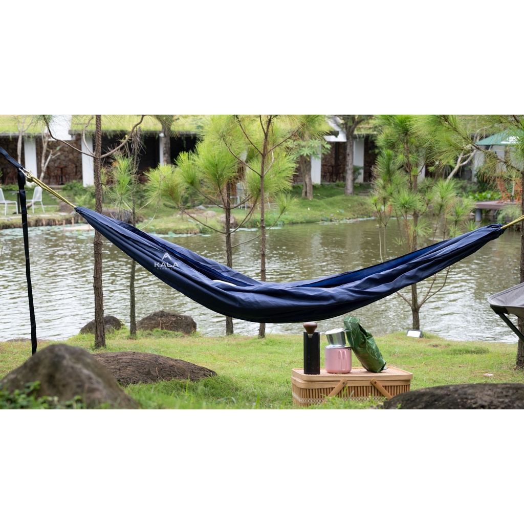 Võng dù vải Đài Loan 2 LỚP tặng 5m dây