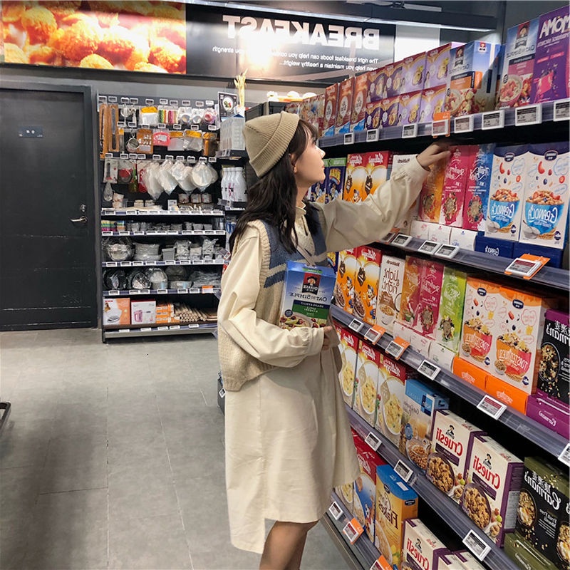 Áo Dệt Kim Không Tay Cổ Chữ V Màu Sắc Thời Trang Mùa Thu Cho Nữ