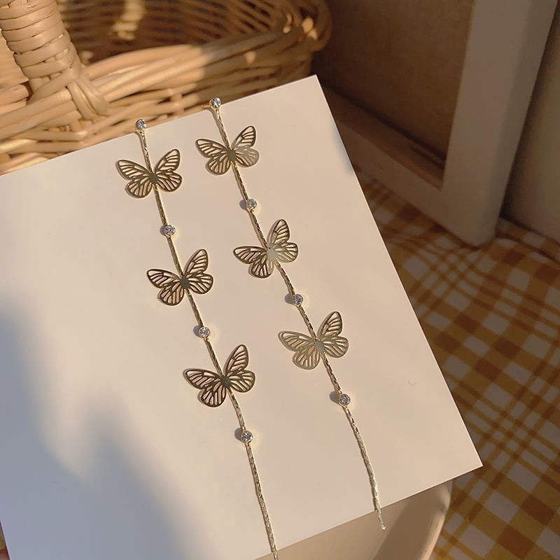 Bông Tai Hình Bướm Dáng Dài Xinh Xắn Dành Cho Nữ