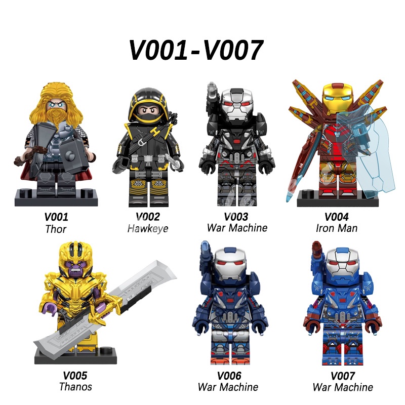 Mô Hình Đồ Chơi Nhân Vật Siêu Anh Hùng Thor Hawkeye War 7 Loại Mini V001-V007