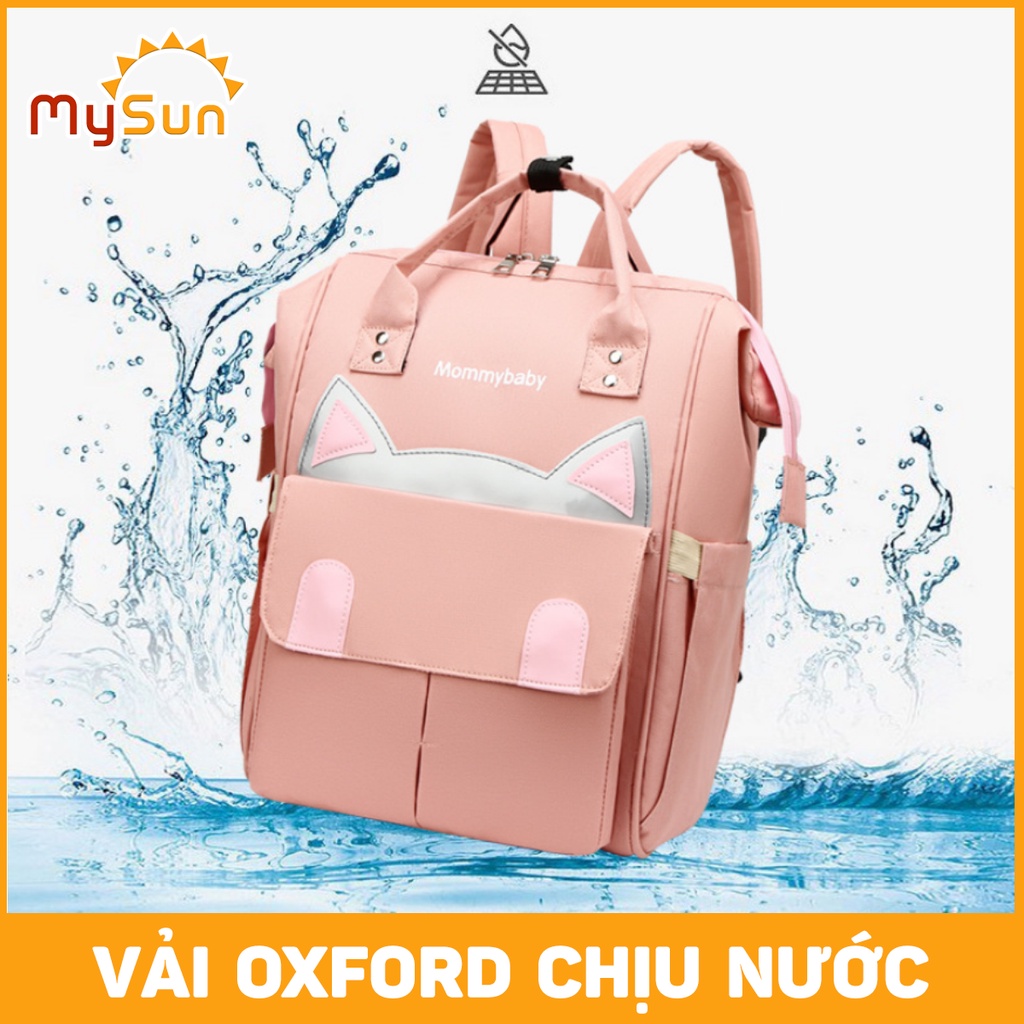 Ba lô bỉm sữa balo mẹ và bé đựng đồ dùng em bé sơ sinh đa năng hình Mèo yêu MySun