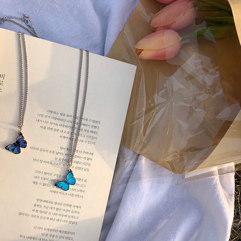 Butterfly necklace simple personality hip-hop pendant clavicle chain