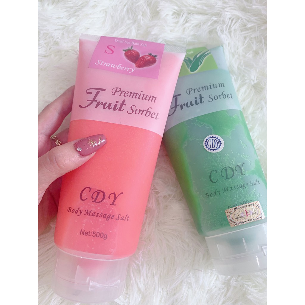 MUỐI TẮM TẨY TẾ BÀO CHẾT CDY PREMIUM FRUIT SORBET BODY MASSAGE SALT 500G CHÍNH HÃNG - 3335