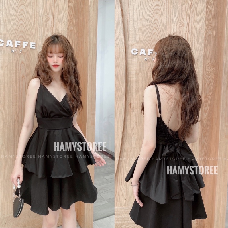 JOEY JUMPSUIT - JUMPSUIT ĐEN ĐẮP CHÉO XẾP TẦNG