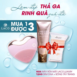 Máy rửa mặt LACO LUXURY, máy massage mặt, rửa sạch sâu, massage, nâng cơ, gọn hàm, hình trái tim