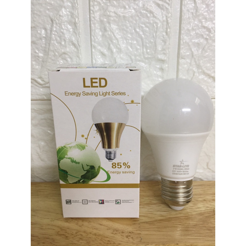 Combo 10 bóng búp 7w và 10 bóng búp 9w ánh sáng trắng