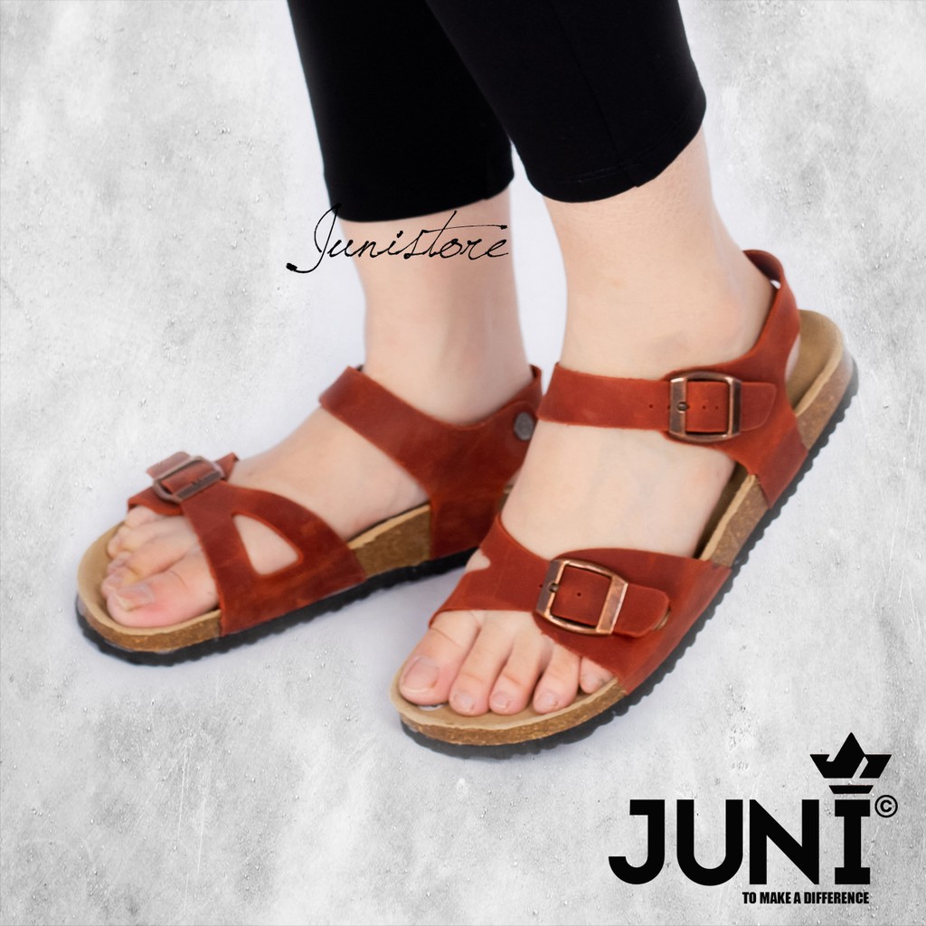 [SIÊU PHẨM MỚI RA MẮT] D23 - Dép sandal da bò thật Unisex - Đế trấu - Juni Store