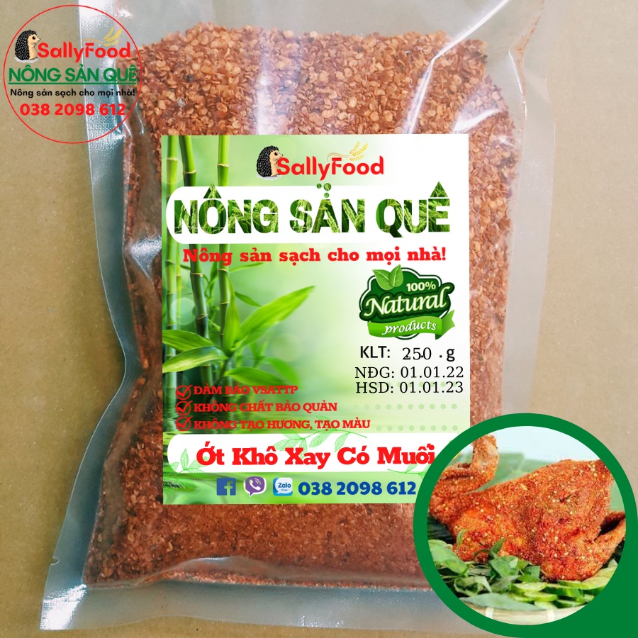Ớt Khô Xay Không Cay/ Ít Cay SallFood 500g 1kg Sỉ Ớt Khô Có Muối Giá Rẻ Làm Gà Nướng Muối Ớt Sa Tế