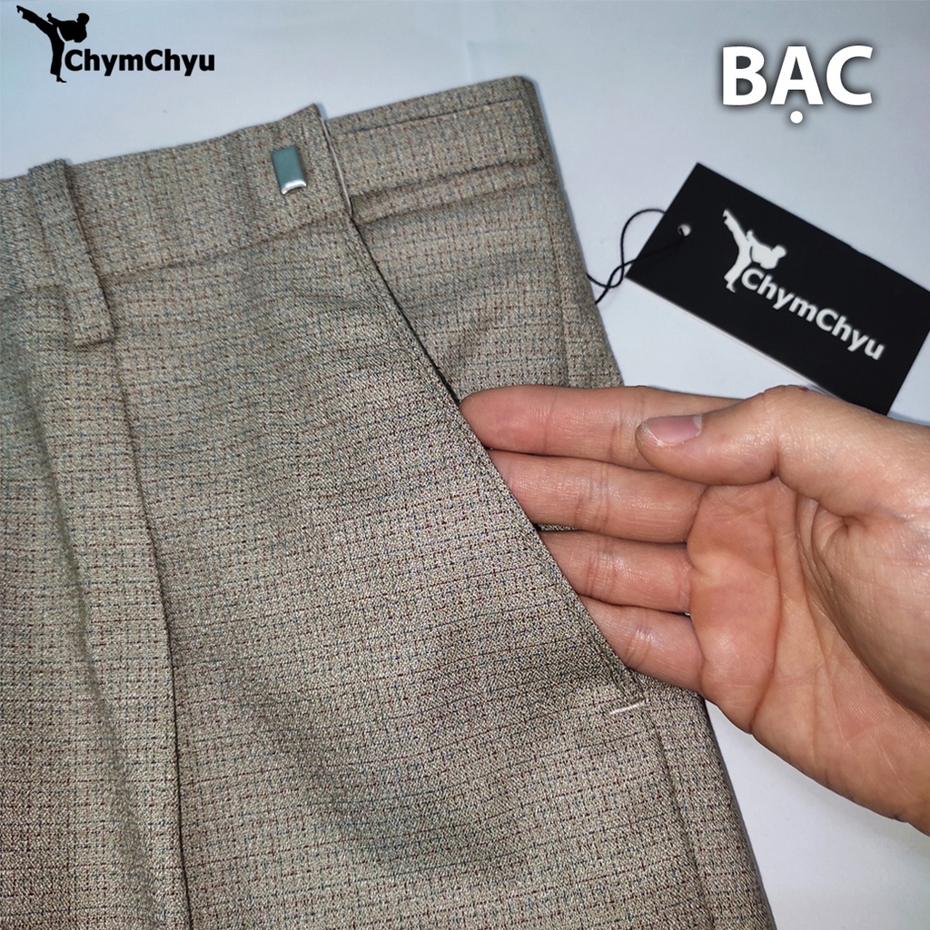 Quần Tây Nam Trung Niên Dáng Suông ChymChyu Cao Cấp Cho Người Trung Tuổi Màu Bạc