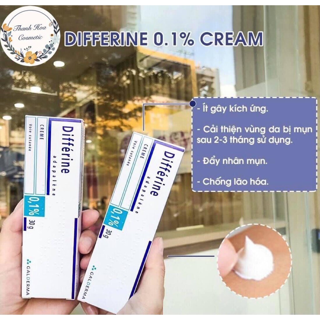 Kem giảm mụn Differin Cream 0.1% Adapalene - 30gr