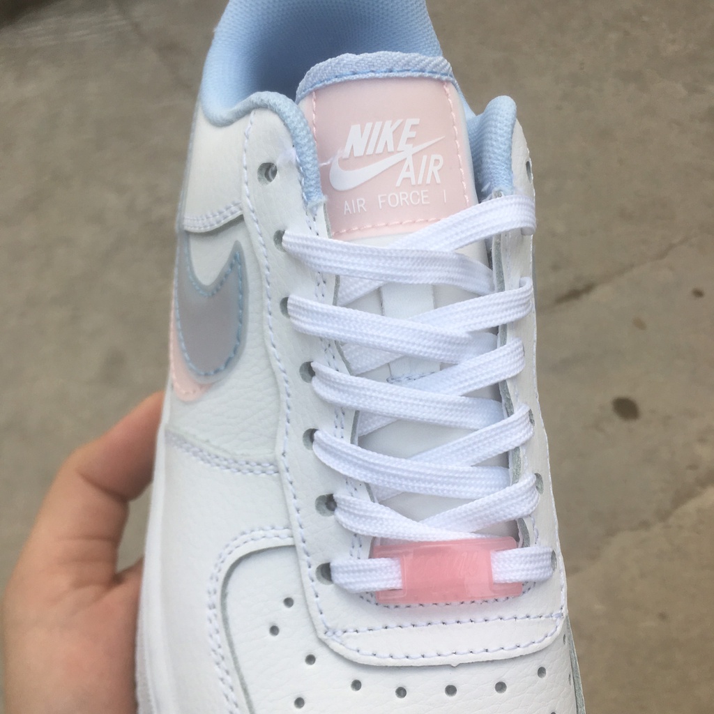 &gt;ẢNH THẬT-HÀNG THẬT&lt; Giày sneaker AF1 trắng vạch tím hồng dành cho nữ