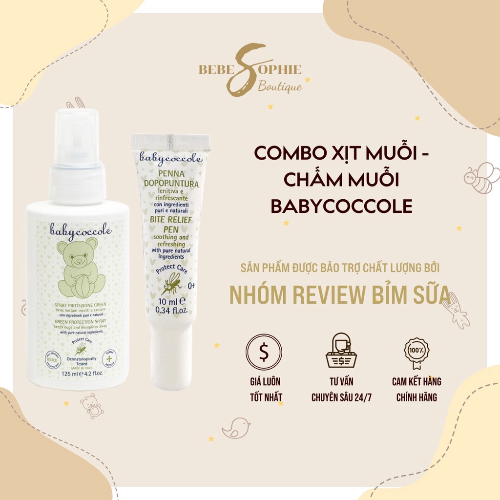 Chính hãng - Combo Xịt muỗi và Bút chấm muỗi Babycoccole an toàn dùng từ sơ sinh