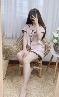 ( FreeSize Lụa ) Đồ Bộ Pijama Lụa Ren Đùi