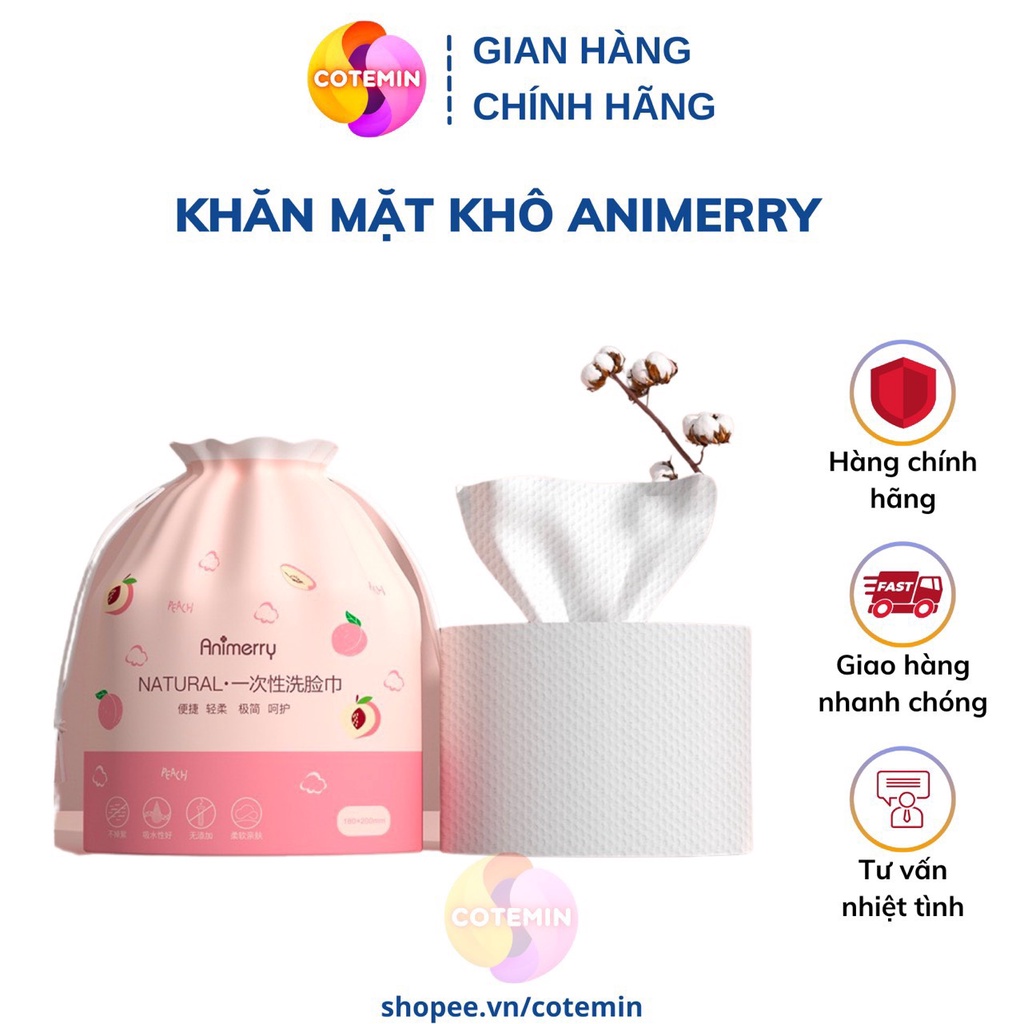 Khăn giấy Lau Mặt Dùng 1 Lần Lau Khô Lau Ướt Tẩy Trang Tiện lợi Cuộn 40 Miếng COTEMIN