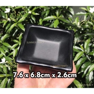 Chén chấm vuông Melamine màu đen nhám (CC41N)
