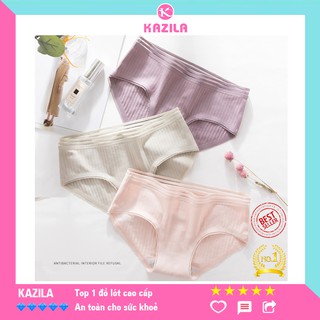 Quần lót nữ cotton cao cấp cạp sọc kháng khuẩn, quần lót nữ dễ thương mềm mịn thoáng khí Kazila QLH46