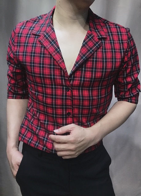 Sơ mi tay lỡ cổ pijama