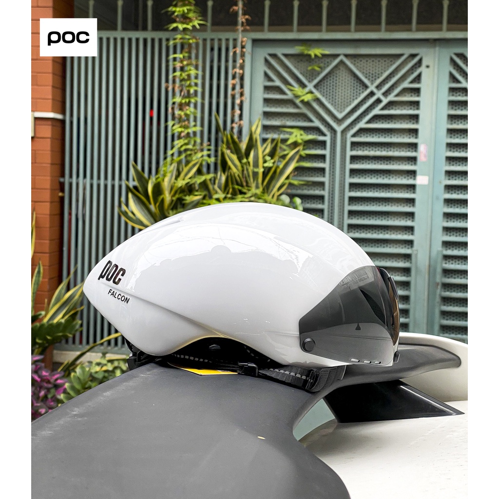 NÓN THỂ THAO POC FALCON TRẮNG BÓNG KÈM TÚI VÀ HỘP CHÍNH HÃNG