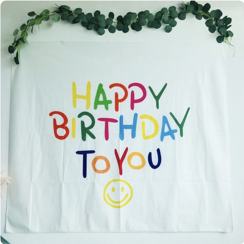 (Hàng đep) Banner sinh nhật happy birthday bằng vải style hàn quốc cute