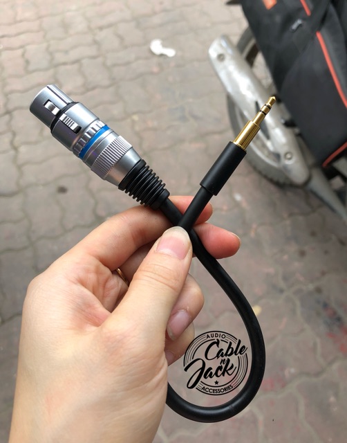 Dây XLR canon cái ra 3.5 dài 50 cm- jack 3.5 mps