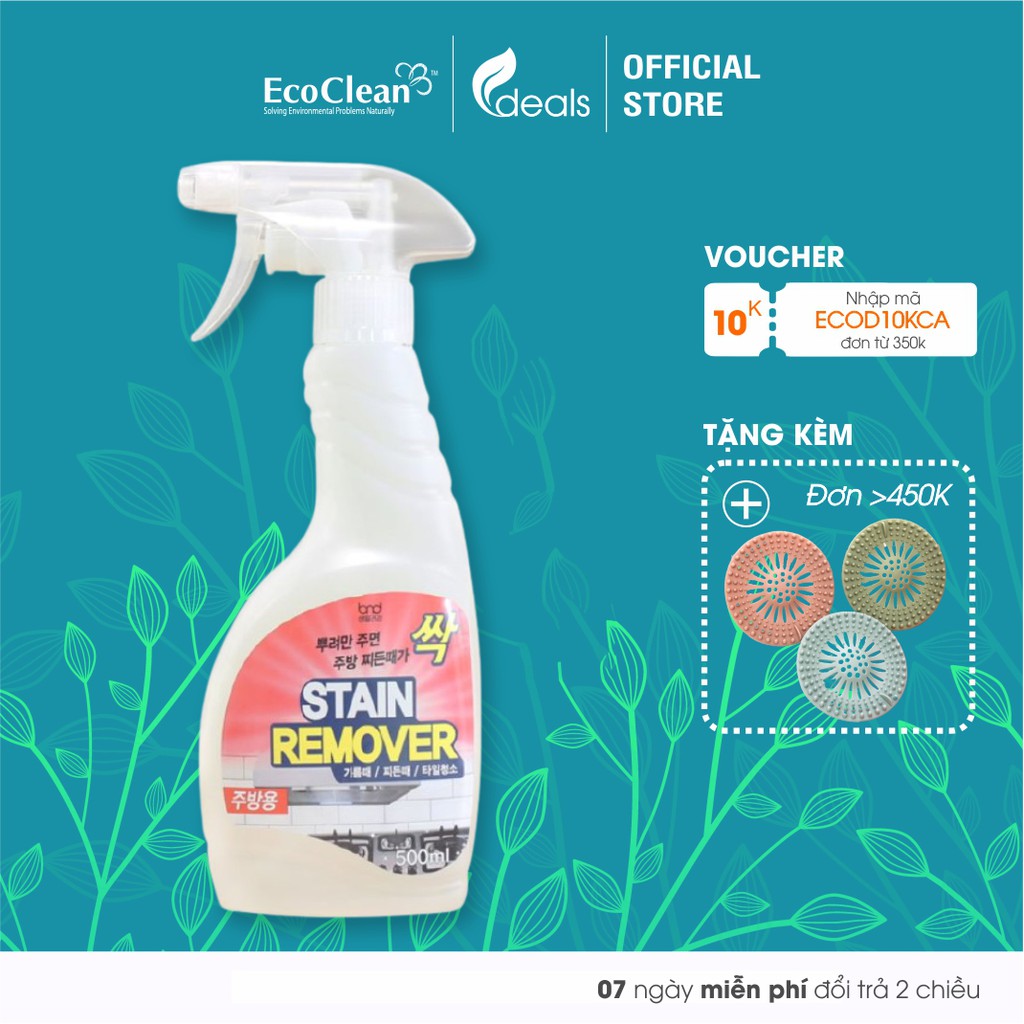 Nước Lau Bếp Hữu Cơ Đa Năng Tẩy Dầu Mỡ và Vết Ố KITCHEN STAIN REMOVER - Chai 500ml