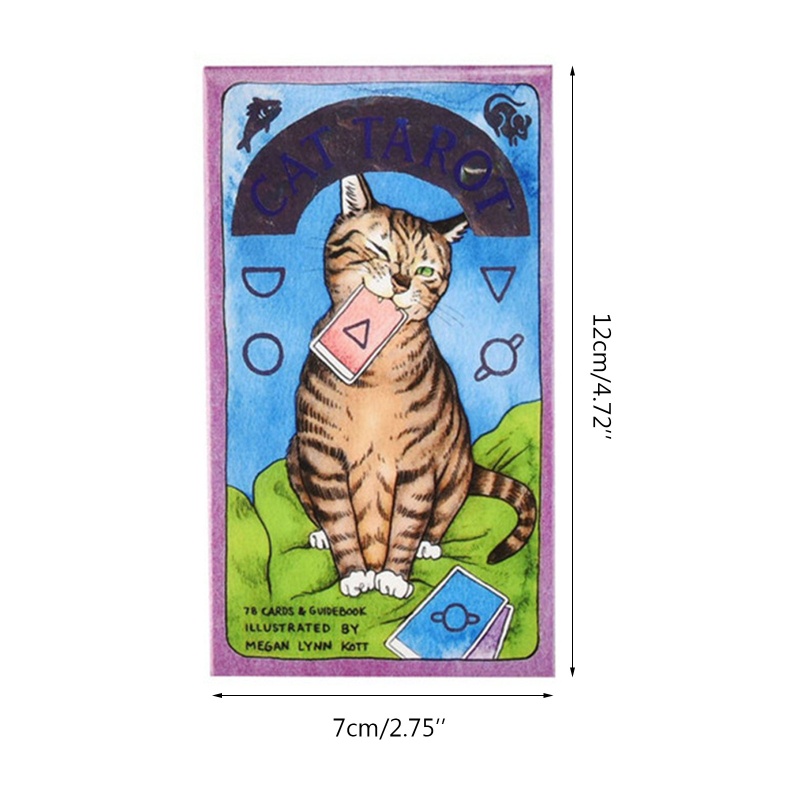 Bộ Bài Tarot 12x7cm 4 72x2 75 Inch In Hình Mèo Và Chữ Tiếng Anh Độc Đáo