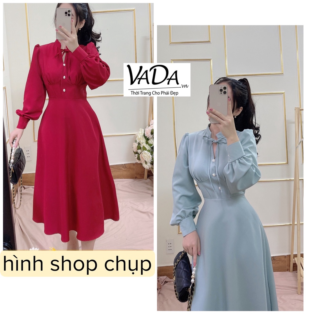 Đầm dự tiệc cưới ,diện noel, mặc tết  2 màu ĐỎ , Xanh Mint xinh xắn - Thời Trang VADA (Đ510) | BigBuy360 - bigbuy360.vn