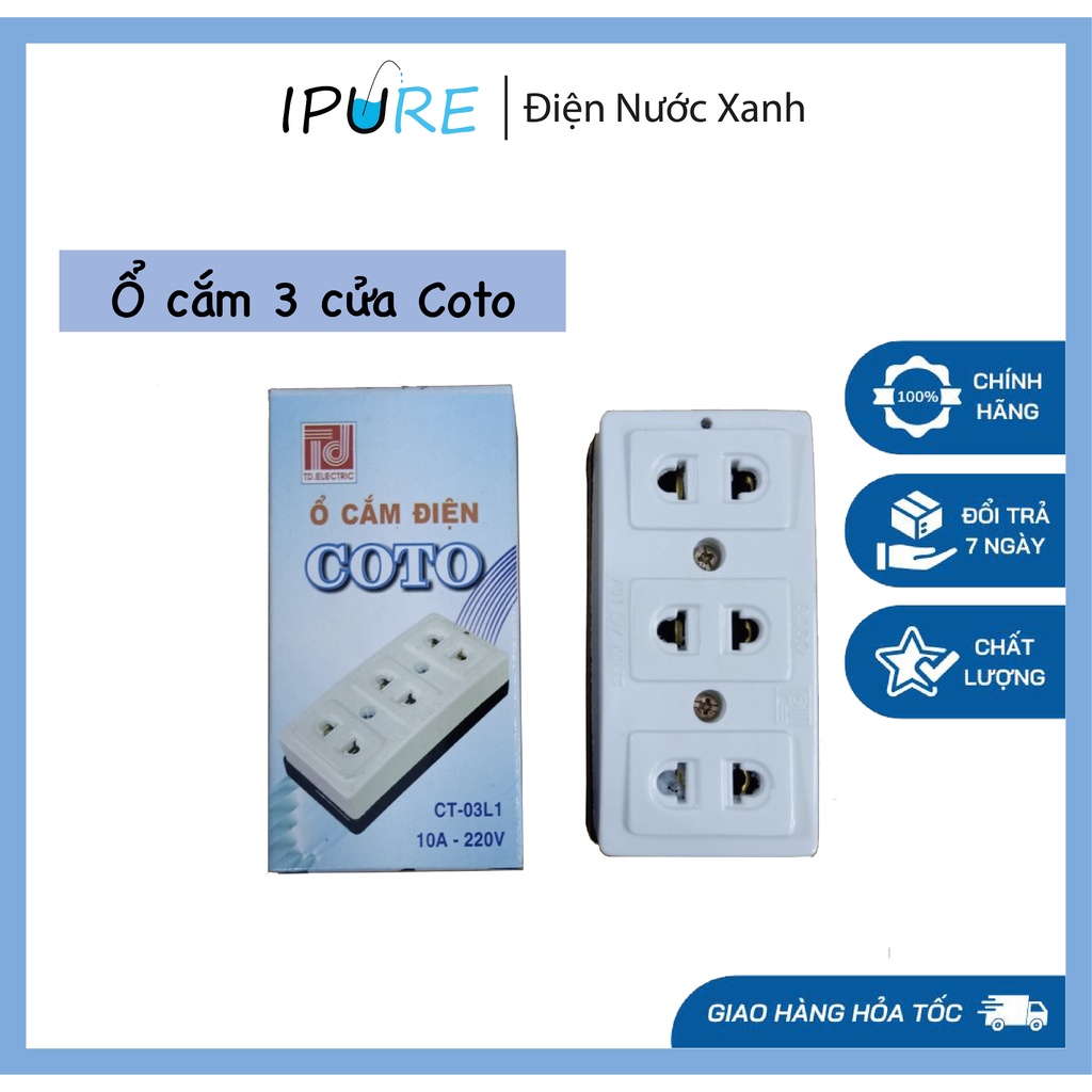 Ổ cắm điện Coto 3 lỗ cắm - DNX IPURE