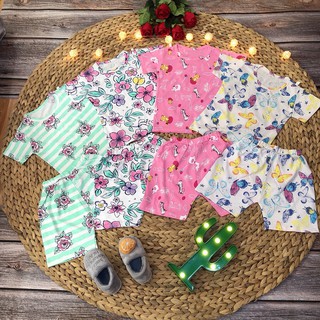 Combo 4 bộ hè cotton co giãn 4 chiều loại 1 dành cho bé gái