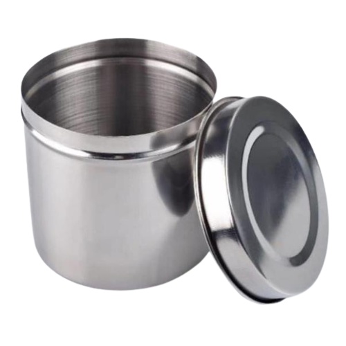 Hũ đựng bông 8cm | khay hạt đậu inox chuyên dùng trong y tế spa