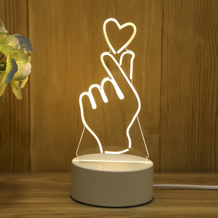 Đèn ngủ mica 3D nhiều hình decor phòng ngủ