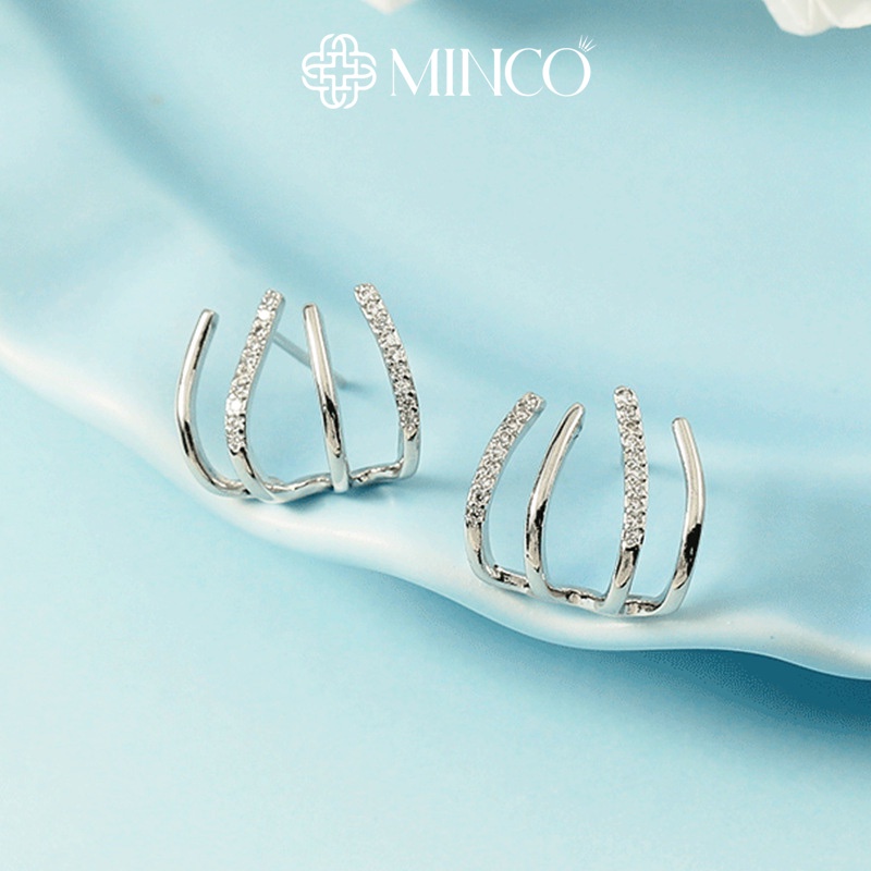 Bông tai nữ Minco Accessories khuyên tai nhiều vòng sát vành thời trang phong cách Hàn Quốc BT50