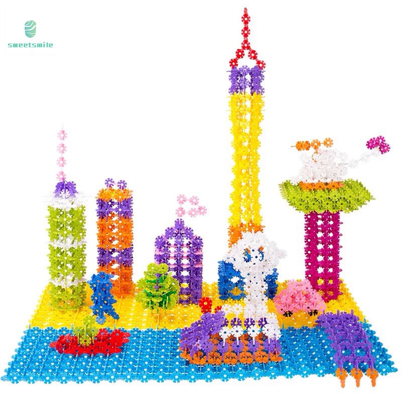 Set 100 / 200 Miếng Xếp Hình Bông Tuyết Nhiều Màu Cho Bé