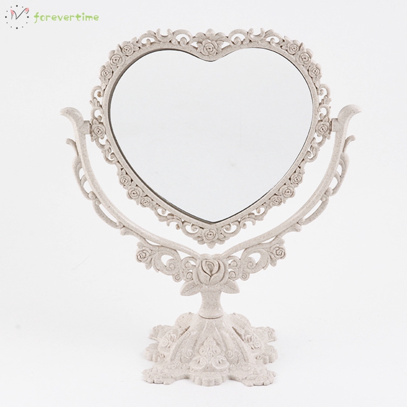 ✨trang điểm✨ Makeup Mirror Desktop Rotatable Gothic Mirror Butterfly Rose Decor Beauty Tool