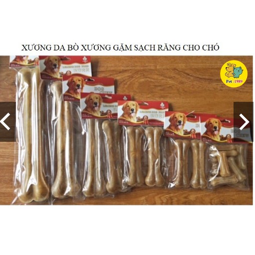 Đồ Ăn Vặt Xương Da Bò Xương Canxi Xương Gặm Sạch Răng Cho Chó