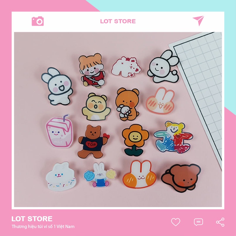 Sticker phụ kiện trang trí pin cài áo túi xách balo LOT STORE ( 1 CÁI STIKER ) STK