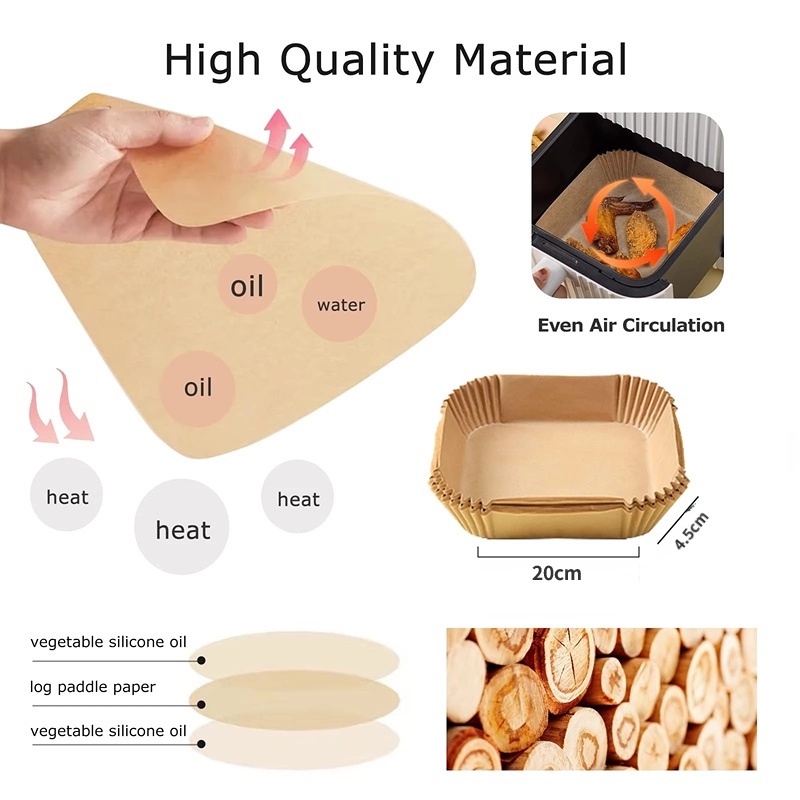 Bộ 50/100 Tấm Lót Nướng Bánh Hình Chữ Nhật Cách Nhiệt Tiện Dụng