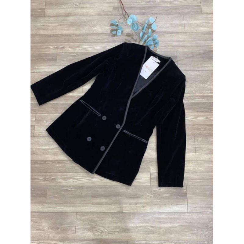[ hàng VNXK ảnh thật + clip] Sét Áo vest nhung viền xám 4 cúc kèm áo sơ mi | BigBuy360 - bigbuy360.vn