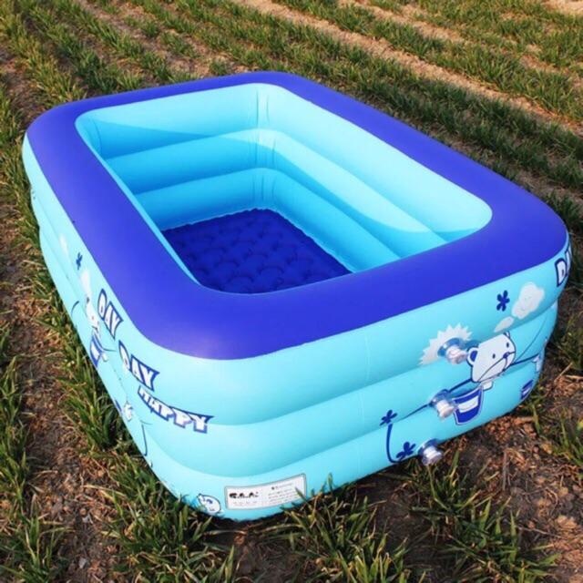 Hồ bơi phao chữ nhật 3 tầng 1m5 tặng kèm keo vá chuyên dụng