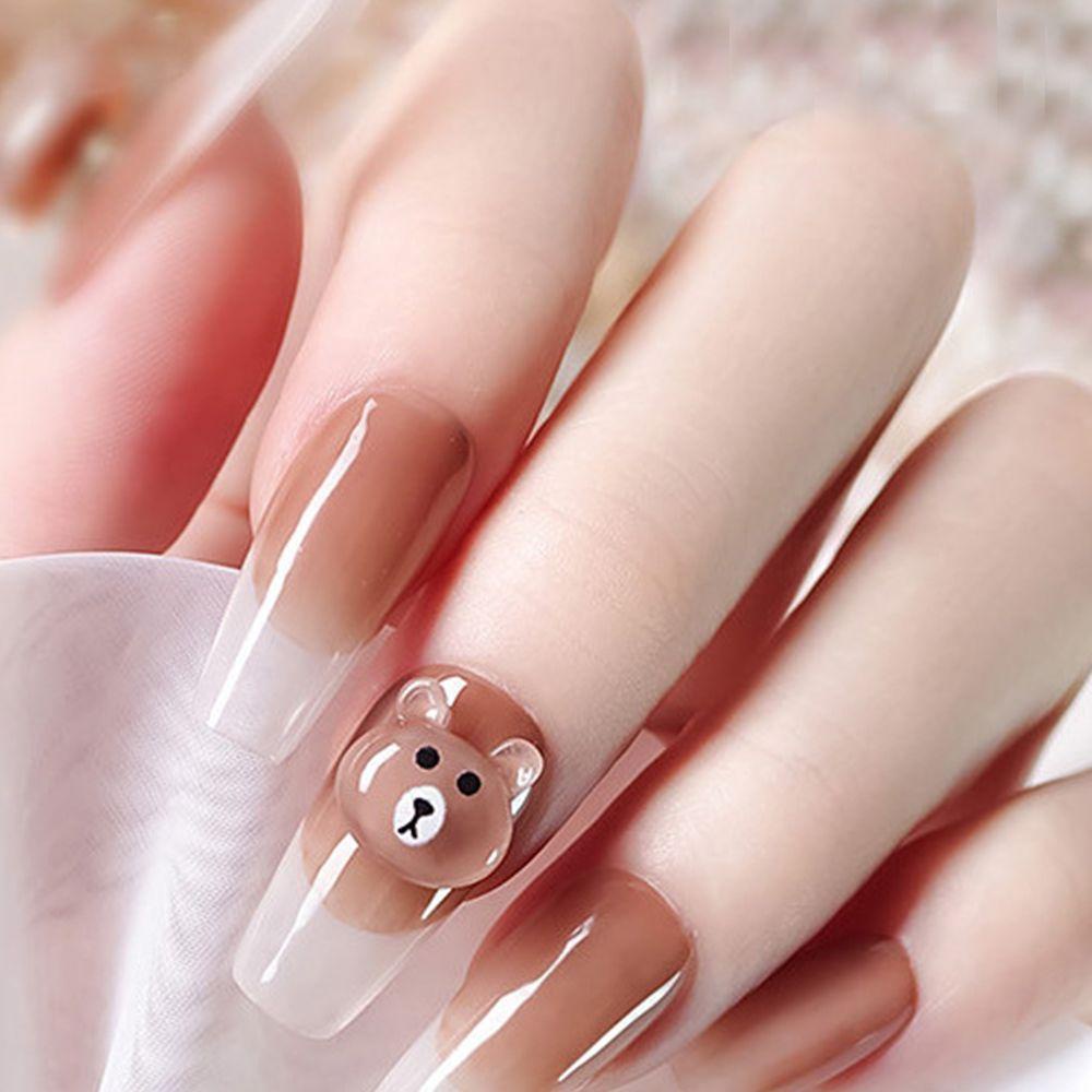 Phụ Kiện Trang Trí Móng Tay 3D Hình Gấu Hoạt Hình Màu Kẹo Xinh Xắn DIY