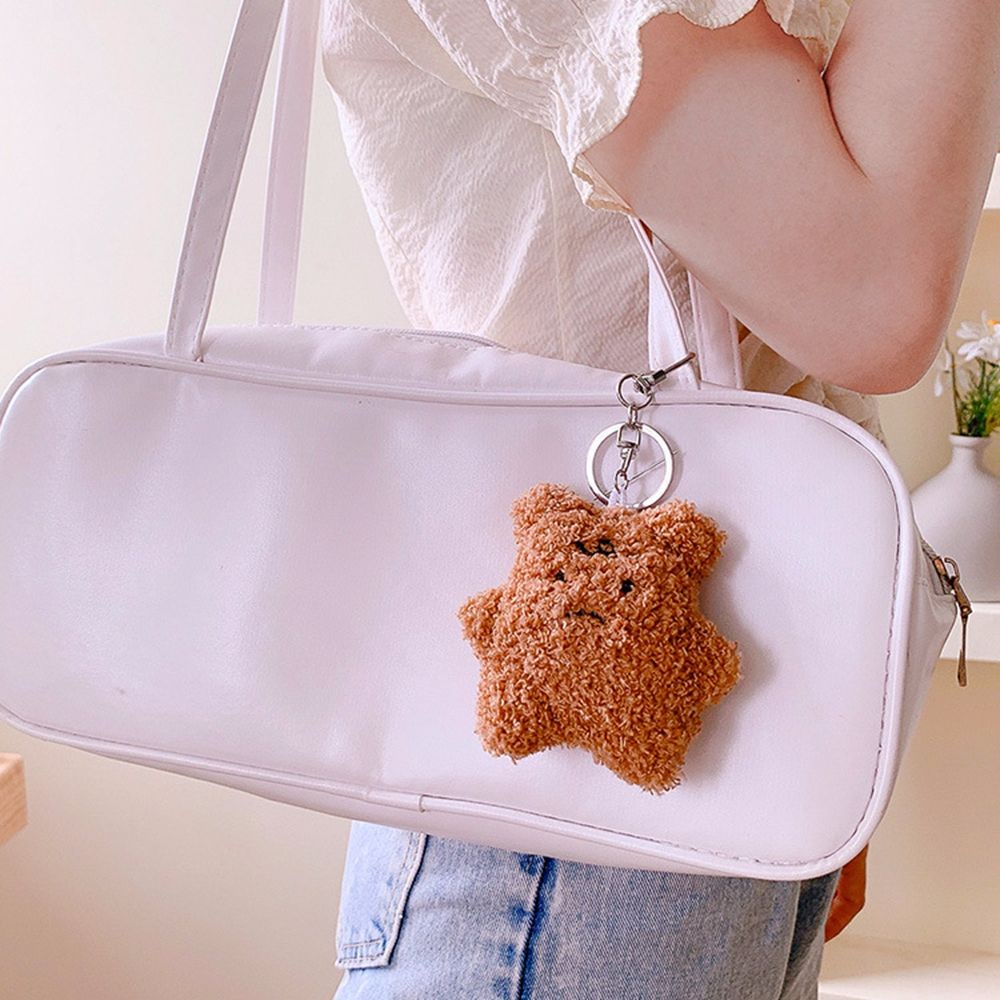 Móc chìa khóa hình gấu nhồi bông mềm nhiều màu sáng tạo phong cách Hàn Quốc